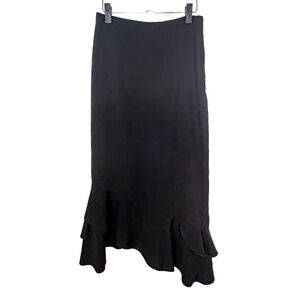 Zara Woman Black Polyester Blend Asymmetrical Mermaid Skirt Size S